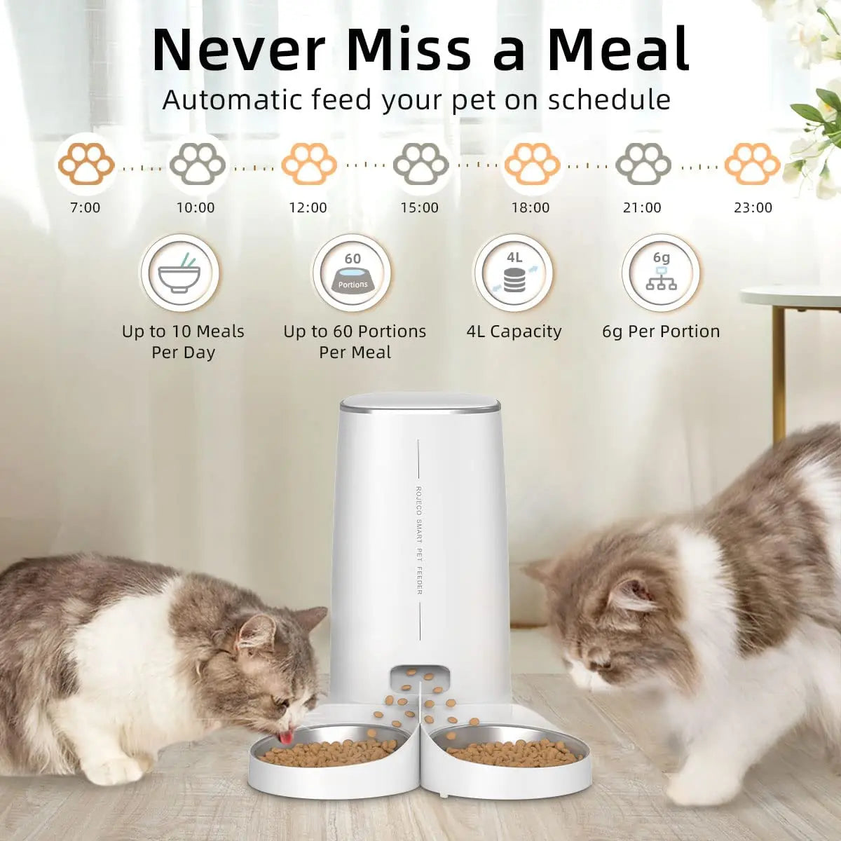 Remote Control WiFi Button Auto Feeder - Pawsey Pets