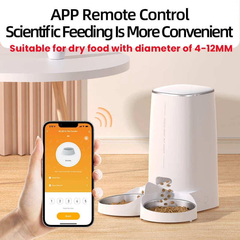 Remote Control WiFi Button Auto Feeder - Pawsey Pets